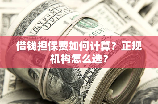 武汉借钱担保费如何计算？正规机构怎么选？
