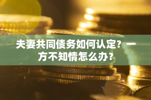 武汉夫妻共同债务如何认定？一方不知情怎么办？