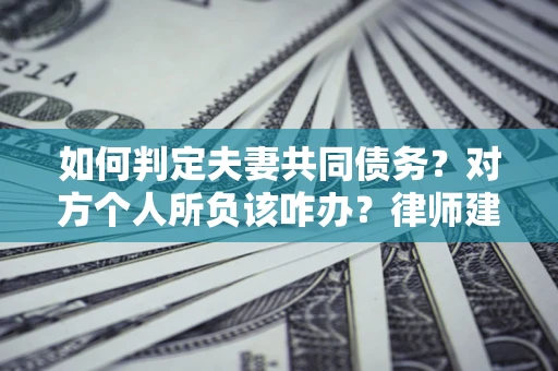 武汉如何判定夫妻共同债务？对方个人所负该咋办？律师建议